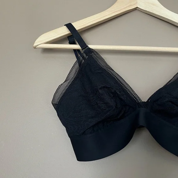 {Soma} Triangle Bralette with Lace in Black - Womens Large - NWT - Picture 4 of 13
